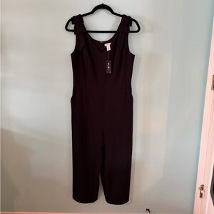 White House Black Market Black Jumpsuit with Bow Details
